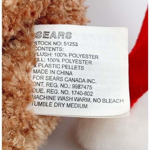 Sears Exclusive Kringle Plush Stuffed Brown Bear Santa Hat Scarf Vintage NEW - Picture 5 of 6